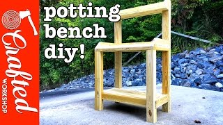 DIY Garden Potting Bench  How To Build  Simple Woodworking Project [upl. by Yssep704]