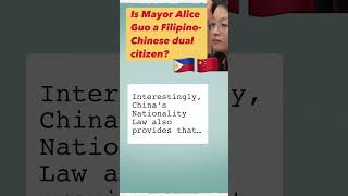 MAYOR ALICE GUO A DUAL CITIZEN dualcitizenship philippines citizenship filipino chinese [upl. by Hux]