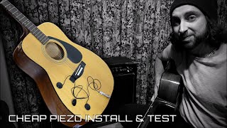 Cheap Piezo Transducer Pickup Install and Test Acoustic Guitar  Yamaha FG 400A [upl. by Rotceh]