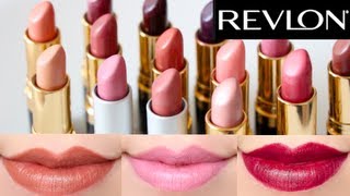 Revlon Super Lustrous Lipstick 14 Colors Swatches on lips [upl. by Maighdlin249]