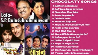 S P Balasubramanyam amp Lata Songs  Chocolaty Songs  Hum Aapke Hain Kaun  Saajan [upl. by Berns214]