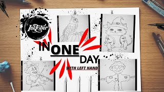 I Completed 31 Days of Inktober in 1 Day Lefthanded [upl. by Fernanda]