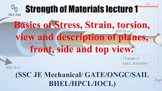 Strength of Materials lecture 1 for GATE ESE SSC JE and PSU [upl. by Windzer94]