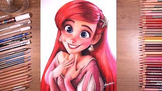 Drawing Princess Ariel  The Little Mermaid  drawholic [upl. by Aimek]