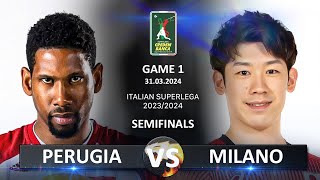 Semifinals of Italian Volleyball SuperLega 20232024  Perugia vs Milano [upl. by Mazel243]