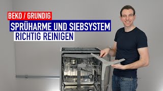 SPRÜHARME und SIEBSYSTEM RICHTIG REINIGEN  Beko  Grundig [upl. by Judd]