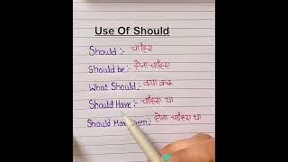 Use Of Should english education englishvocabulary modal viralshort englishgrammar learning [upl. by Mayer]