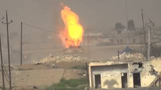 m1 abrams tank atgm hit in ramadi 2015 [upl. by Payne410]