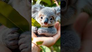 Cuteness Overload🐨 Fluffy Baby Koala Enjoys Its Favorite Snack 🍃🐾 ai koala shorts [upl. by Jacquenette710]