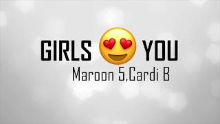 Maroon 5 Girls Like You EMOJI LYRICS ft Cardi B [upl. by Laux]