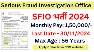 Vacancy in Serious Fraud Investigation office  SFIO Recruitment 2024 [upl. by Ennyroc]