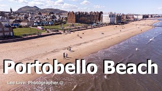 41 Aerial Drone Portobello Beach  from above [upl. by Rockie525]