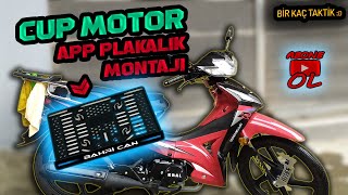 Cup Motor Plakalık Montajı  Piano Black plakalık nasıl takılır kral capella 50cc [upl. by Nimajneb592]