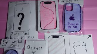 🩷paper diy🩷 Unboxing of pink iPhone 16 pro max🎀☎️📞  accessories for it💖💝 Blind bag paper🫠🫠 Asmr🤤😴 [upl. by Jacobah]