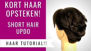 KORT HAAR OPSTEKEN  SHORT HAIR UPDO  Dazzling Beauty [upl. by Tran]