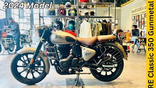 2024 Royal Enfield Classic 350 Gunmetal Grey Full Detailed Review 😍 Price amp Features [upl. by Ilyssa880]