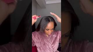 Quick easy sleek ponytail tutorial for natural hair sleekponytail pon ponytailhairstyle hair [upl. by Yeznil]