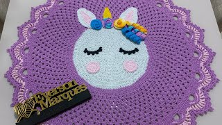 📢 TAPETE DE UNICÓRNIO EM CROCHÊ 🦄 PASSO A PASSO 🥰💜 crochet [upl. by Udelle]