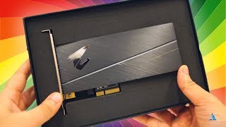 Aorus RGB AIC NVME SSD 1TB REVIEW and UNBOXING w BENCHMARKS [upl. by Lyram]