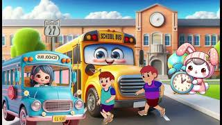 WHEELS ON BUS SONG  Simple Songs  Go Town Round And Round  Kitty Miaw Kids Songs [upl. by Euqnom]