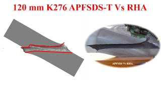 120 mm K276 APFSDST Vs Armour Plate Ballistic Simulation [upl. by Aikyn]