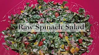 Raw Spinach Salad RecipeEasy And Delicious  South African Youtuber [upl. by Nollad]