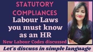 Labour Laws you must know as an HR  Statutory Compliances  HR labourlaw hr readytogetupdate [upl. by Wrigley6]