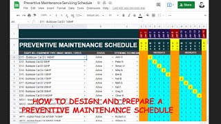 How to create a Preventive Maintenance Schedule for FleetHeavy Equipment in Google Sheets [upl. by Nanah]