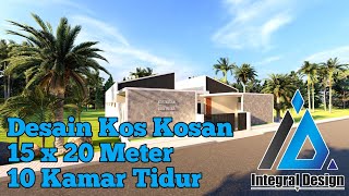 Desain kos kosan minimalis Ukuran 15 x 20 Meter Dapat 10 Kamar Tidur  Kamar Mandi didalamnya [upl. by Trixie54]