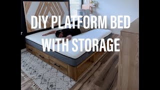 DIY Platform Bed With Storage [upl. by Suqram]