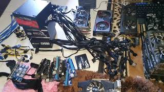 rakit mining crypto rig banyak VGA satu motherboard [upl. by Enitsirhk]