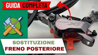 Come sostituire il freno idraulico posteriore della MTB con tubo passante allinterno del telaio [upl. by Portwine101]