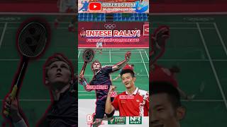 INTENSE RALLY🤯 Mens singgle final olympic moments shorts badminton olympic victoraxelsen bwf [upl. by Adnawad]