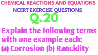 Explain the following terms with one example each a Corrosion b Rancidity  DARSHAN CLASSES [upl. by Anirad]