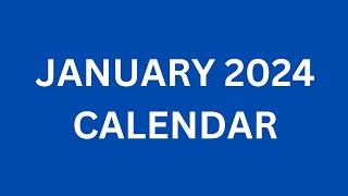 January 2024 Calendar Printable Templates with Holidays USA India UK Canada Australia Calendar [upl. by Pachston]