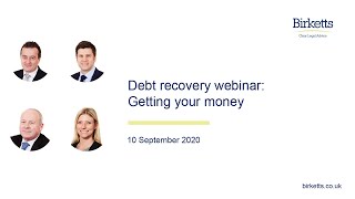 Birketts webinar debt recovery  getting your money [upl. by Klarrisa724]