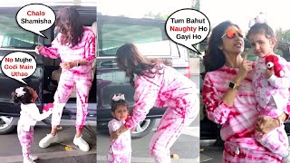 Shilpa Shetty Daughter Samisha Shetty Kundra Throwing Tantrums At Airport [upl. by Lemuelah]