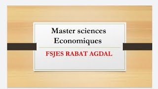 Master Sciences Economiques FSJES Rabat Agdal  Épreuve écrite  Entretien orale [upl. by Saltsman]