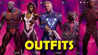 Guardians of the Galaxy  All Outfits Showcase [upl. by Odlamur857]