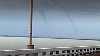 Double water spouts over Lake Pontchartrain [upl. by Leuneb798]