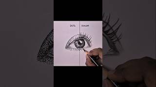 Dots Vs realism eye drawing art [upl. by Schonfield933]