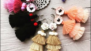 Tassel Earrings  How to Make Tassel Earring at Home  Tassel Earrings [upl. by Just]