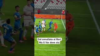 Gol annullato al Bari ma il Var dove sta bari calcio puglia serieb golannullato [upl. by Amzu]