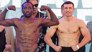 Terence Crawford vs Israil Madrimov • Full Weigh In amp Face Off Video [upl. by Yenittirb]