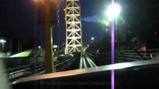 Top Thrill Dragster at night Front Seat onride POV Cedar Point [upl. by Ahtamas]