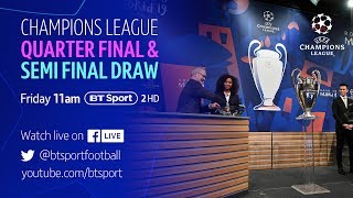 Full Champions League QuarterFinal and SemiFinal Draw [upl. by Bradlee]