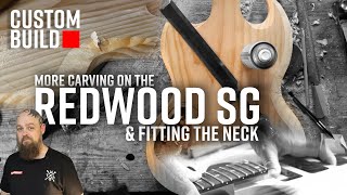 Ep 11  Its in the Fine Details Fettling Carving Shaping amp Dialing this Guitar in  Redwood SG [upl. by Alekat]