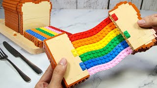 Impossible LEGO or REAL Random RAINBOW FOOD Recipe 🌈  BEST of LEGO Breakfast Compilation [upl. by Ashford]