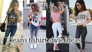 Girls Jeans T Shirt Style Ideas 2020 How To Wear Jeans T Shirts Girls T Shirt Girls Jeans T Shirt [upl. by Trauner]