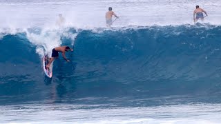 SUP Surfing at Pipeline North Shore Oahu Hawaii [upl. by Ecilegna]